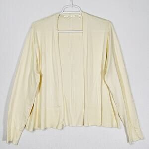 Cyrus Cardigan Sweater Womens Large Cream Soft Knit Elegant Feminine Long Sleeve